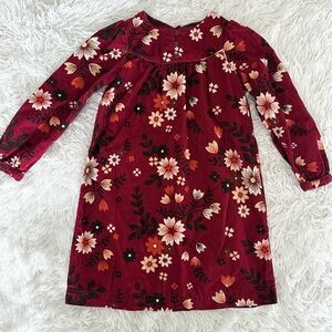 BABY GAP Girls Long Sleeve Boho Vintage Inspired Floral Corduroy Dress Size 5T